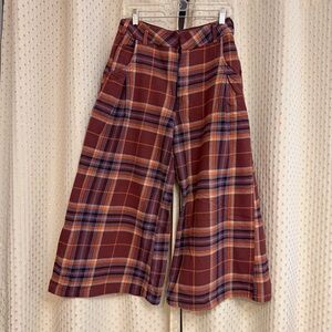 Free people Plaid Wide-Leg cropped Pants